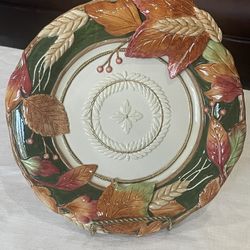 Fitz & Floyd Huntington Canapé Plate. Fall/Thanksgiving Decor. 12 5/8”