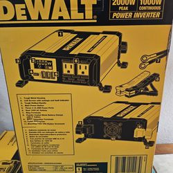 Dewalt 1000-Watt Portable Car Power Inverter with 3 USB Ports and 2 120AC Outlets