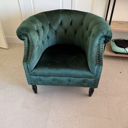 Decorative Chair- Green Suade 