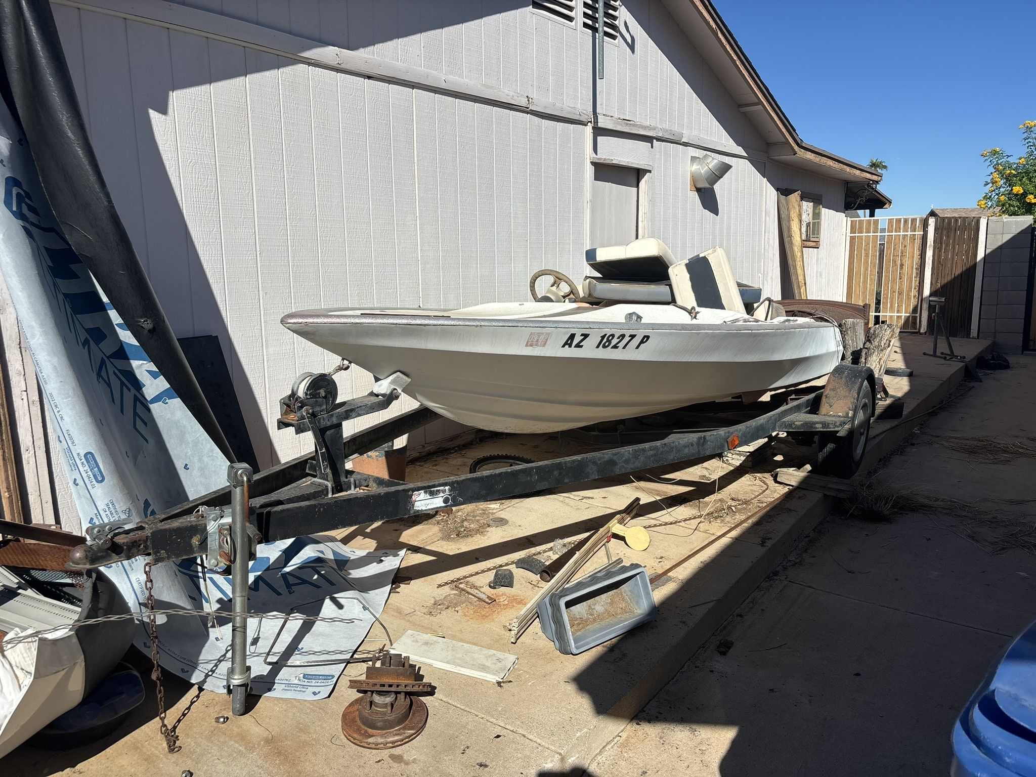Fishing Boat Needs Work With Good Trailer