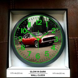 Glow In The Dark Wall Clocks,  70 Dart Dodge 1970 Firebird 1959 Impala John Deer Tractor Harley Davidson 1957 Corvette 1970 Toronado. 1970 Nova