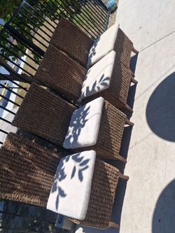 4 real rattan chairs