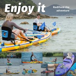 Brand New iTAOSTAR S02B Black Inflatable SUP Seat with TPU Backrest - Premium Paddle Board Chair for Surfboard, Kayak & Boat, Comfortable & Portable B