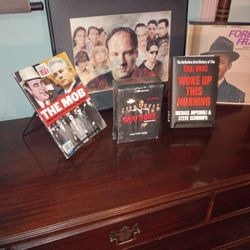 Factory Sealed Sopranos Complete Series W/Hardcover History Of The Mob Family, Vintage Mafia Magazine, Soprano Picture, And vintage Sinatra Record Cov