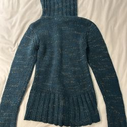 Blue Knit Turtleneck Sweater - Size Small