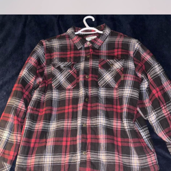 Legendary Whitetail Red and black flannel fleece lined button down  jacket men’s size XL Extra Large