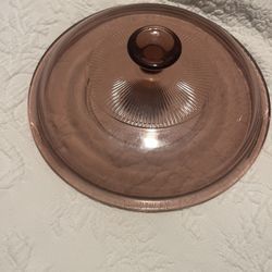 PYREX 7 1/4” Cranberry Glass Lid