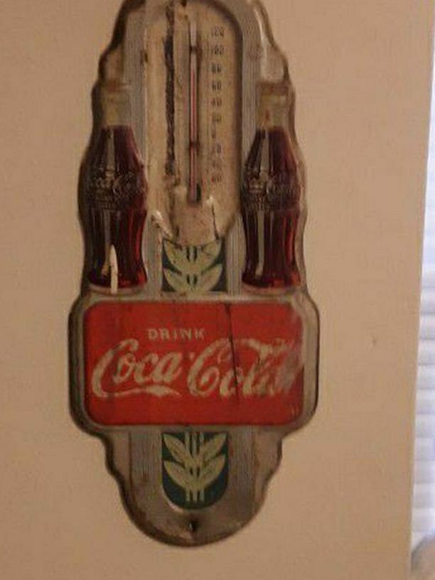 Vintage 1941 Two-Bottle Coca-Cola Thermometer