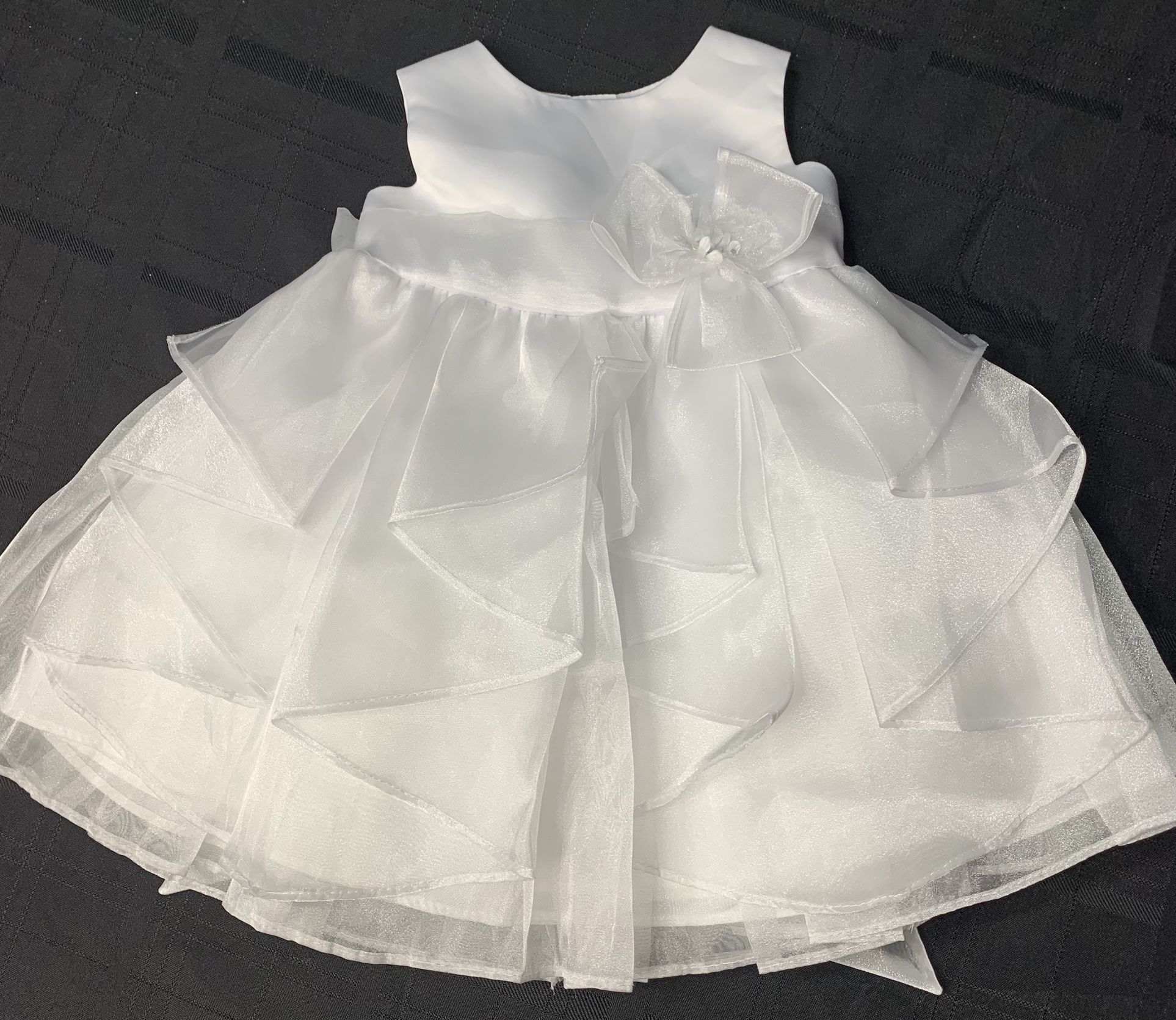 Beautiful Kid Collection toddler girl size 12 month all white baptism or party dress