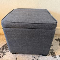 Grey fabric fabric ottoman