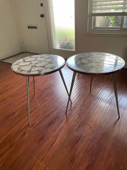 21” Round Agate Side Tables