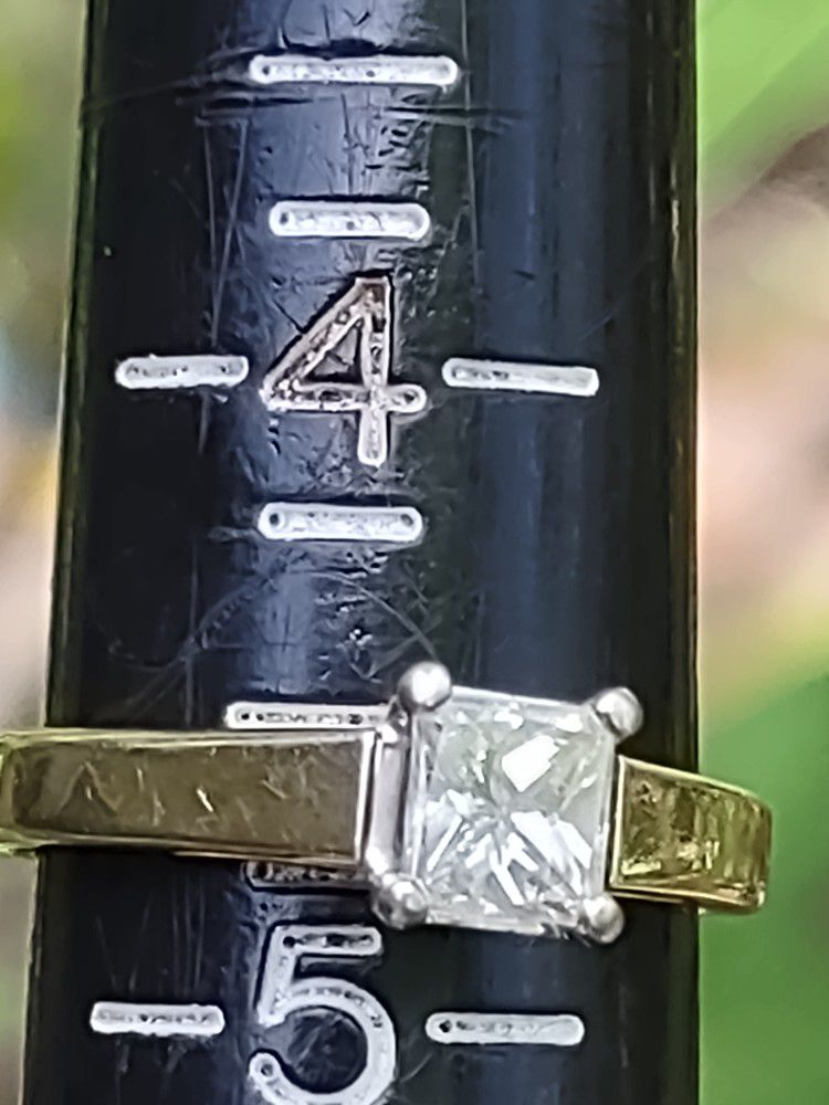 14k .60 Ct  Diamond Very White  Engagement  Size 4 3/4