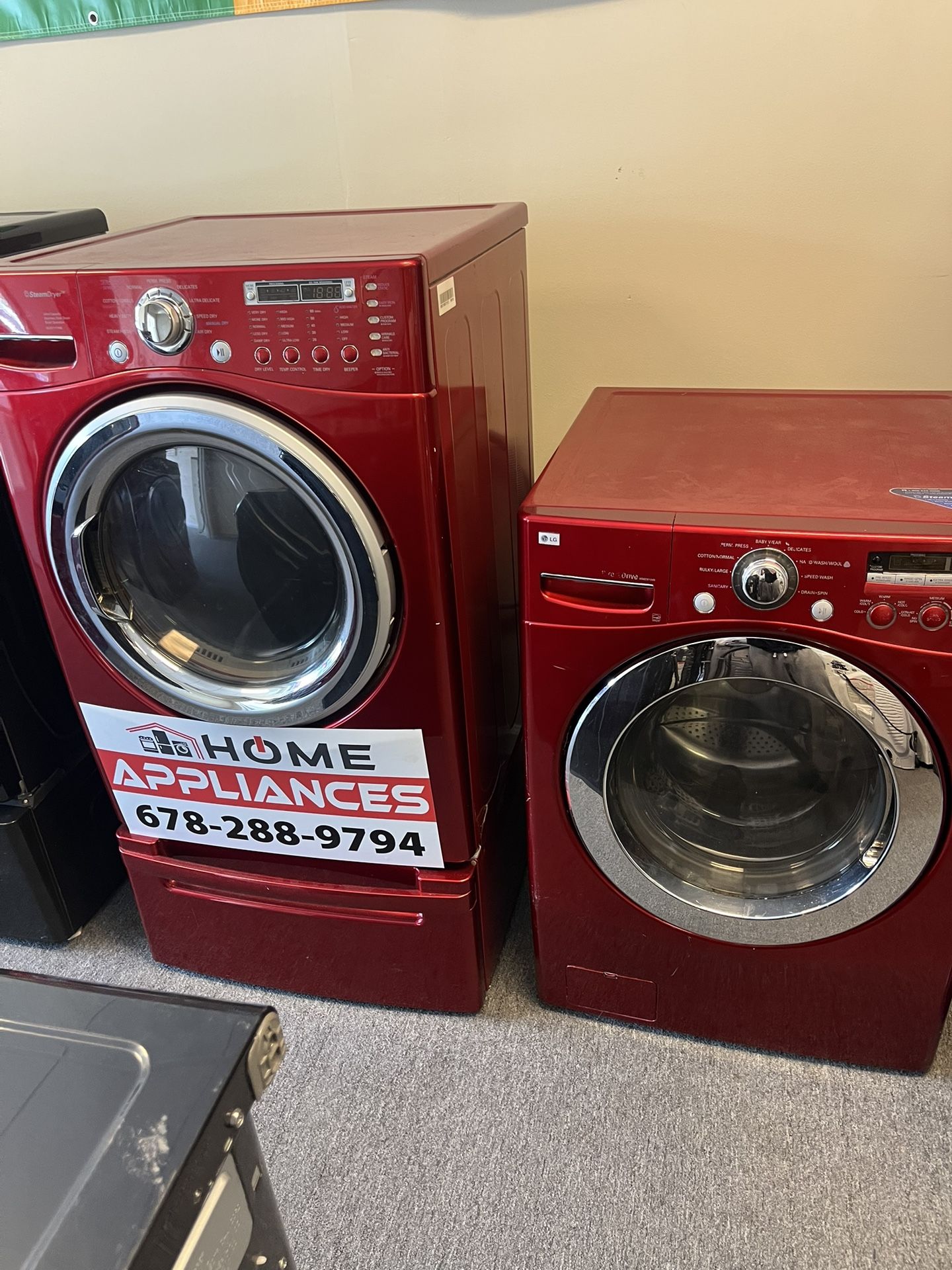 LG Red Front Load Set