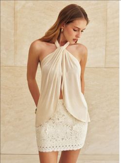Draped Halter Neck Split top