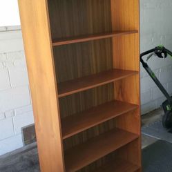 6 Shelf 76 In Tall TEAK Color Bookcase