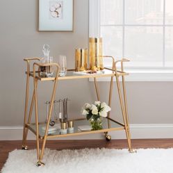 Mirror Gold Bar Cart ($105 Each Retail) Have 2 