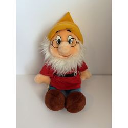 Vintage Disney Doc Plush 12" - Snow White Dwarf - Rare San and Star Japan Tokyo Tag