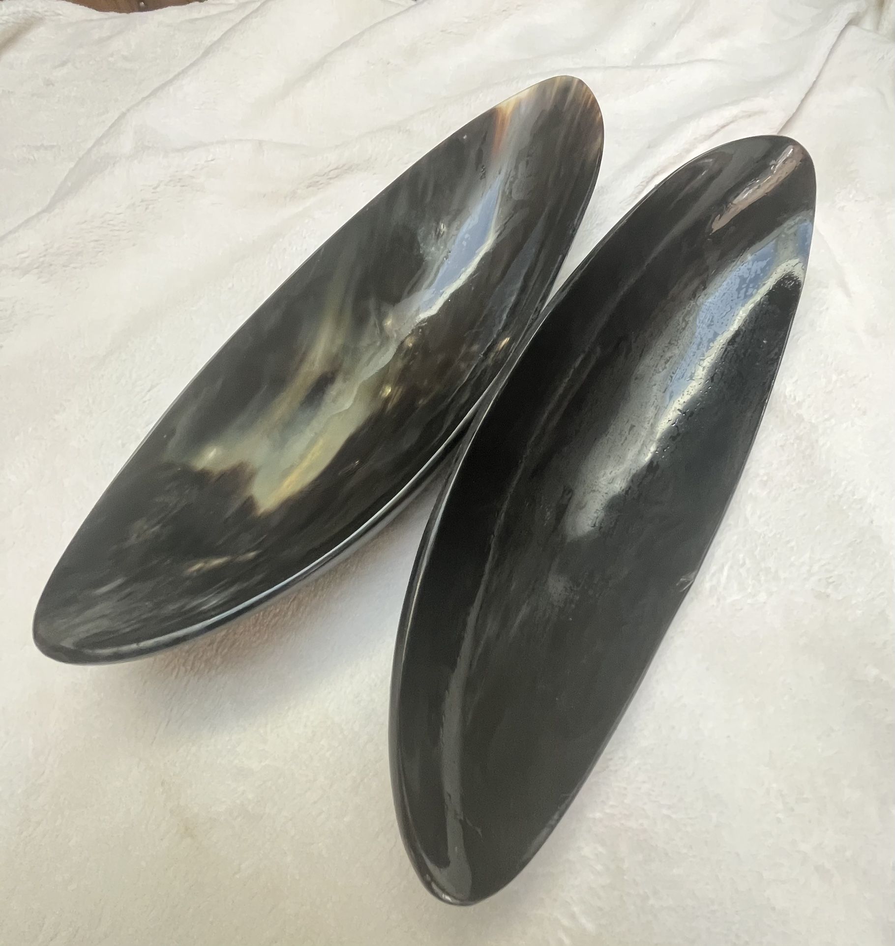 Real Ox Horn Oval Dish Tray Polished Finish SET OF 2