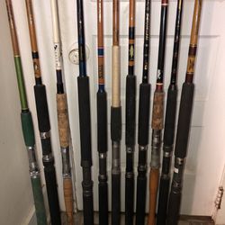 53 heavy fishing casting rods, boat rods, trolling rods for Sale in  Galveston, TX - OfferUp