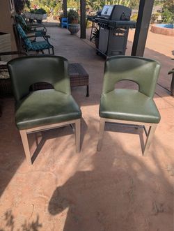 Green dining chairs