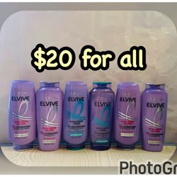 L’Oréal Paris Elvive Bundle, 3 shampoos 12.6 fl oz & 3 Conditioners 12.6 fl oz 