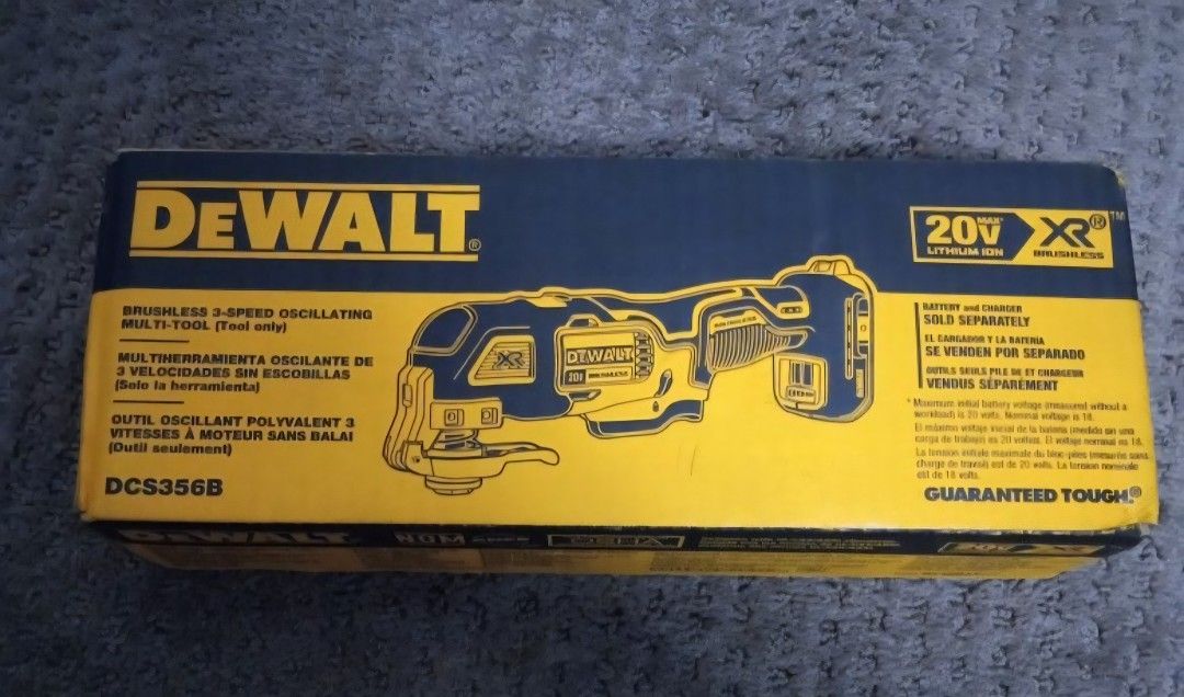 DEWALT
20V MAX XR Cordless Brushless 3-Speed Oscillating Multi Tool (Tool Only)
Brand new unopened box
$115.00 firm on price