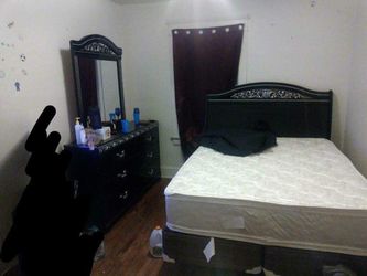 Bed frame dresser and mirror