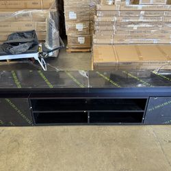 LED TV Stand for up to 95" TVs with Power Outlet, 83" Large Entertainment Center Console Table Gaming Soundbar Shelf for Living Room