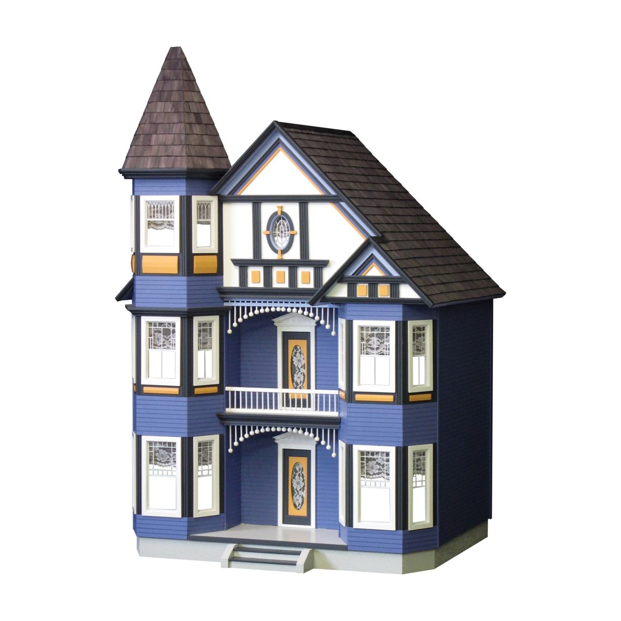 The Painted Lady Doll House Kit 30"W x 22"D x 42 3/4"H 7 Huge Rooms