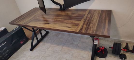 70.8-Inch Office Desk, Wooden Executive Office Desk, Modern Work Desk, Large Farmhouse Writing Table