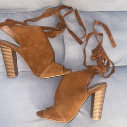 Brown Lace Up Heels 