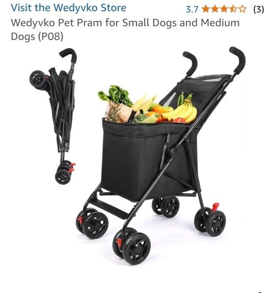 Wedyvko Pet Stroller Or Shopping Cart