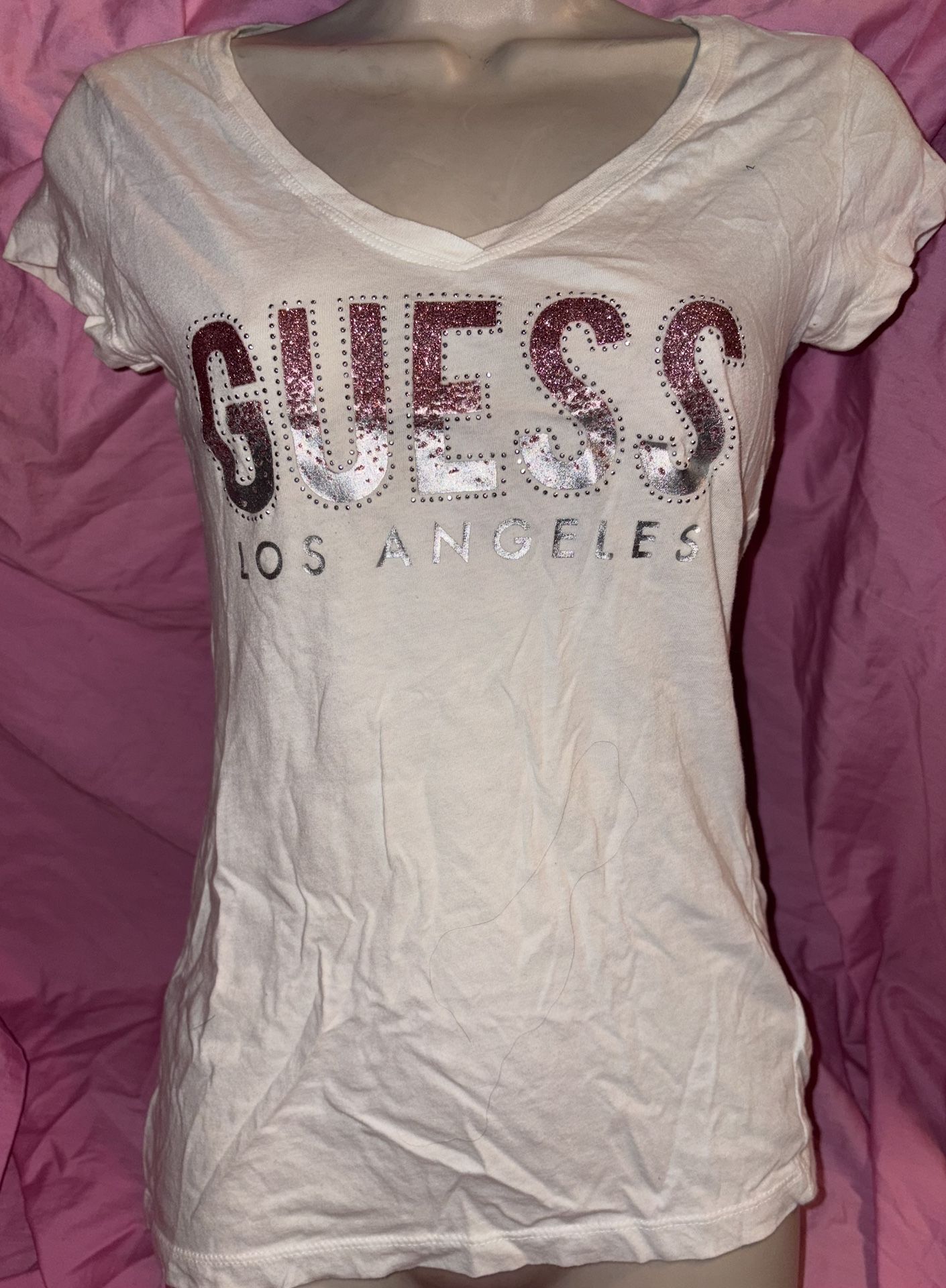 Guess Glitter Sparkle T-Shirt Size XS