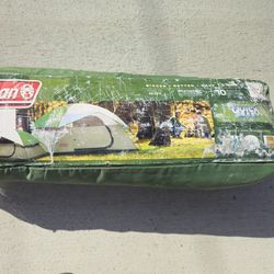 Coleman camping package, Tent, lantern, picnic table w/seat pads, 2- twin air mattress, 12volt air pump, stove