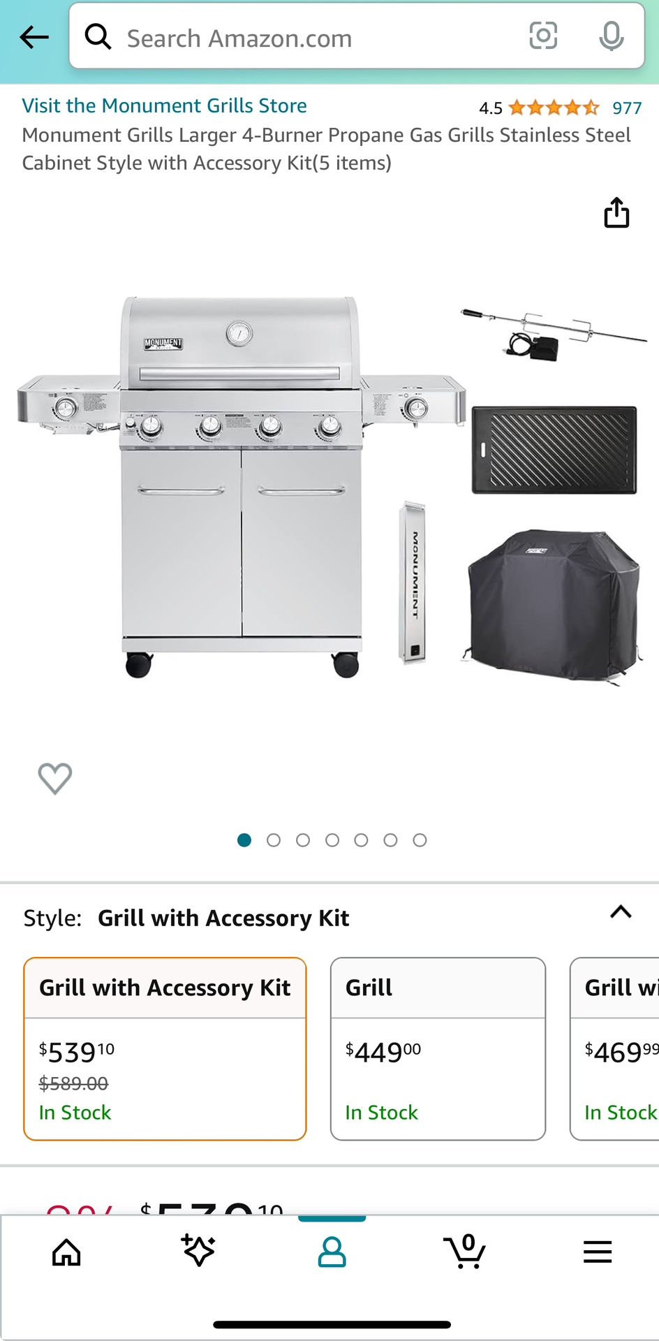 Monument 4 Burner Grill With Accessories