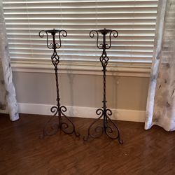 2 Metal Candle Holders 