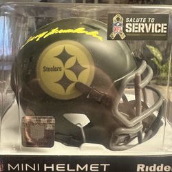 Terry Bradshaw Signed Pittsburgh Steelers Riddell STS Speed Mini Helmet Beckett