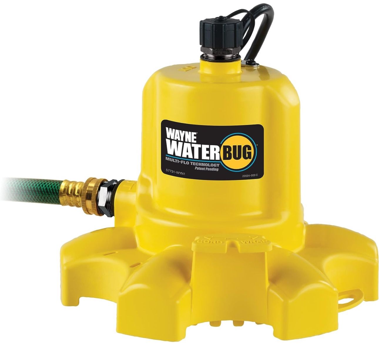 WAYNE WaterBUG 1/6 HP 1350 GPH Submersible Multi-Flo Technology-Water Removal and Transfer Pump