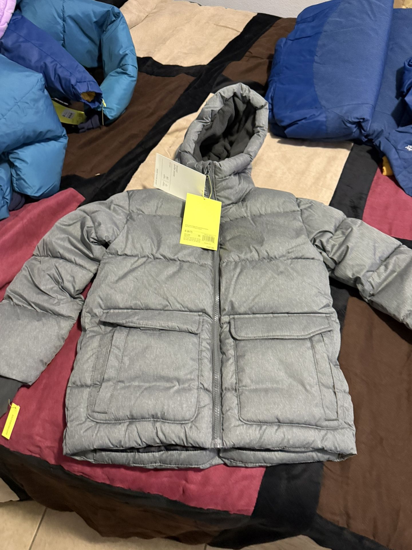Kids jacket small size 6/7 gray color BRAND NEW BEAUTIFUL, available 10, check pictures to compare prices Stores retail price $40 plus taxes my price 