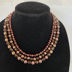 Vintage Designer Multi Colored Beaded Necklace