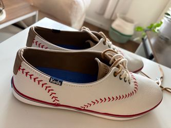 Keds size 9W Women’s Baseball Sneakers White Red Blue