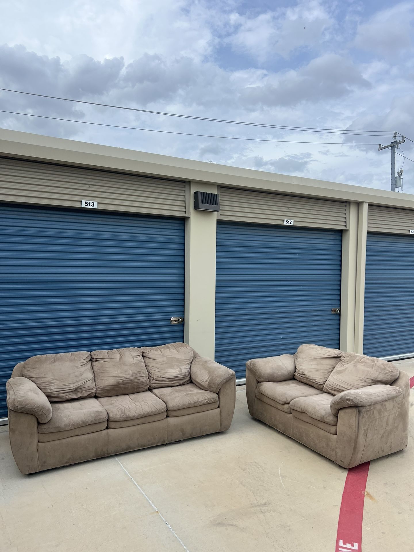 Beige Sofa & Loveseat