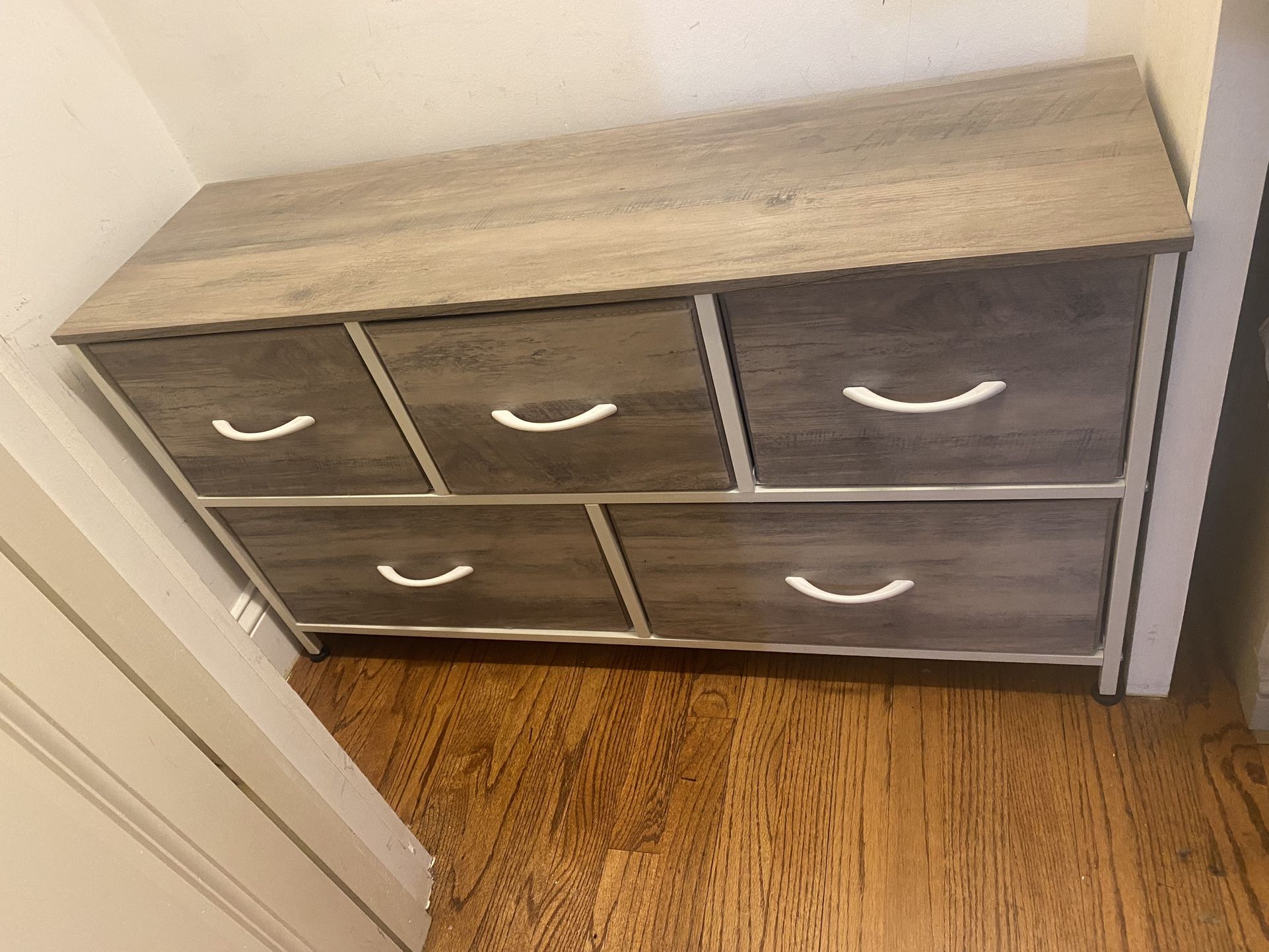 6-Drawer Fabric Dresser w/ Wood Top