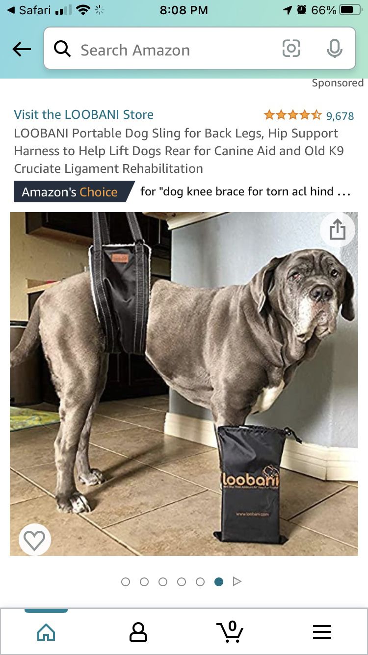 LOOBANI Portable Dog Sling for Back Legs Size M