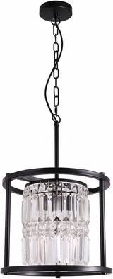 Modern Crystal Chandelier Black 7.87" Round Chandeliers