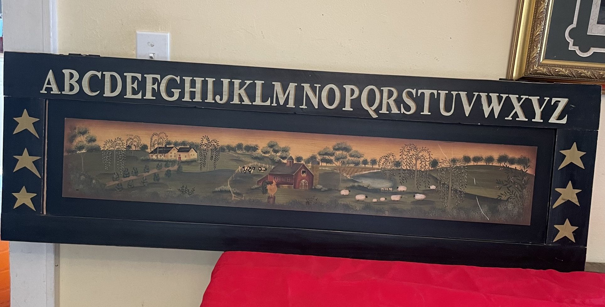 Big Primitive Alphabet Wooden Picture . See More Pictures 15 -1/2 Inches Tall X 49 Inches Long