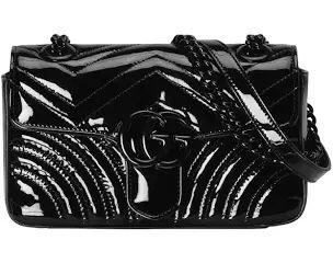 Gucci Patent Leather Marmont Large Retail 2900 NEW Leather Black