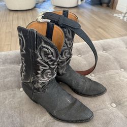 Lucchese Boots Sz 12 B Handmade Stingrays And Belt