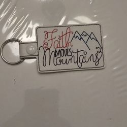 Nice Faith Moves Mountains Key Ring 