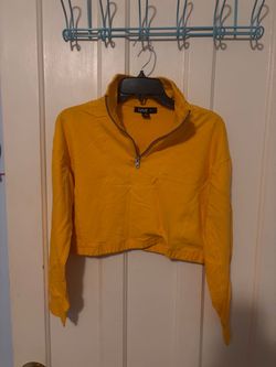 Love Cropped Quarter-Zip Pullover Yellow